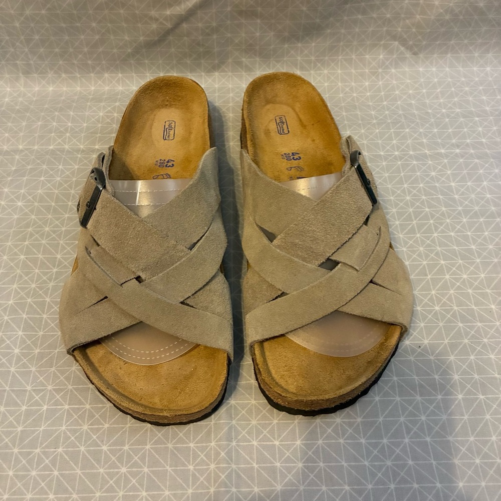 Birkenstock Lugano Sandals Taupe Suede 43 - Picture 2 of 7